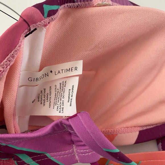 NWT Gibson Latimer Chevron U-Wire Bandeau 2 piece Bikini size small - Picture 8 of 12